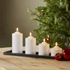LED Stumpenkerze Flamme - Echtwachs - warmweiße 3D Flamme - H: 12cm - Batterie - Timer - weiß Podgląd zdjęcia produktu