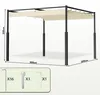 Ikodm Pergola 3 x 3 m Impermeabile Stabile Resistente Anteprima dell’immagine prodotto 2