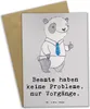 Mr. & Mrs. Panda Grußkarte Beamter ohne Probleme - Grau Produktbild-Vorschau 1