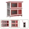 The Living Store Kaninchenstall 4 Türen Rot Holz Produktbild-Vorschau 8