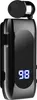 A black Bluetooth headset with a clip and an earbud is shown against a white background. A digital display shows '98'. Produktbild-Vorschau