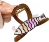Haarspange braun XL Katze, Fisch Perle 8x6cm SP369 Produktbild-Vorschau 5