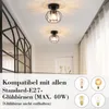 Two ceiling lights are shown in a hallway, with text and images of light bulbs at the bottom. Voir les images du produit
