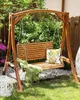 BELIANI Hollywoodschaukel Lärchenholz Outdoor Terrasse Produktbild-Vorschau 2