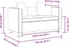 A diagram showing the dimensions of a sofa. Anteprima dell’immagine prodotto