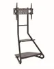 A black TV stand with a mount for a television. Produktbild-Vorschau