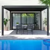 Pergola bioclimatique 3 x 4 m autoportée avec 3 stores gris Voir les images du produit 4