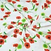 Baumwolle 100% Mohnblumen und Disteln auf weißem Produktbild-Vorschau 1