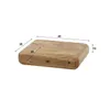 A wooden bedside table with dimensions indicated by measurement lines and numbers. Produktbild-Vorschau