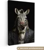 MuchoWow® - Leinwandbilder - Zebra - Porträt - Schwarz - Produktbild-Vorschau 1