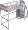 Sweiko podkrovní postel 90x200 se schody, dřevěná dětská Náhled obrázku produktu 13