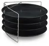 Relaxdays, set di 4 teglie per pizza con supporto, Anteprima dell’immagine prodotto 8