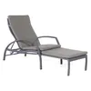 A gray chaise lounge chair with a matching ottoman, shown on a white background. Produktbild-Vorschau