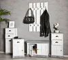 HAKU Wandgarderobe weiß - MDF, Metall, B/H/T: 65x100x9 cm Produktbild-Vorschau 3