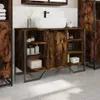 vidaXL Spodná skrinka pod umývadlo dymový dub 91x35x60 cm Náhľad obrázku produktu 3