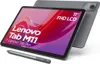 A Lenovo Tab M11 tablet with a stylus is shown at an angle against a white background. The tablet screen displays a colorful graphic and text. Produktbild-Vorschau