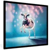 MuchoWow® Gerahmtes Poster Kuh - Krone - Ballett - Blau - Produktbild-Vorschau 1