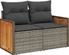 vidaXL 10-tlg. Garten-Sofagarnitur mit Kissen Grau Poly Produktbild-Vorschau 3