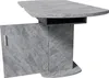 A gray oval dining table with a pedestal base and a side cabinet. Anteprima dell’immagine prodotto