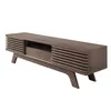 A lowboard TV stand with slatted doors and a drawer, shown from a three-quarter angle against a white background. Produktbild-Vorschau
