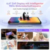 Marketing image showcasing smartphone features with text overlays and lifestyle shots. Produktbild-Vorschau