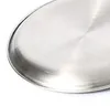 Rundes Edelstahl-Tablett 30 cm, silberfarben, Obstschale Voir les images du produit