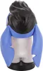 The back view of a stylized figurine, likely a collectible or toy, with blue arms and black hair, standing on a black base. Anteprima dell’immagine prodotto
