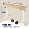 CASARIA® Bureau électrique réglable en hauteur beige 160 x Voir les images du produit 3