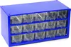 A blue metal parts organizer with 15 clear drawers. Anteprima dell’immagine prodotto