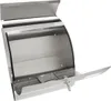 A stainless steel mailbox with an open lid and a newspaper compartment. Produktbild-Vorschau