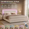 INONEFT Polsterbett 180x200cm mit LED, doppelbett mit Produktbild-Vorschau 3