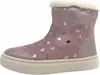 A single pink boot with silver heart patterns. Produktbild-Vorschau