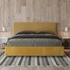 ITYHOME - Gepolstertes Bett mit Lattenrost 160x200 mit Produktbild-Vorschau 2