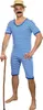 Badeanzug Kostüm Retro Badeanzug blau-weiß historisch für Erwachsene Gr. S-XXL  20er Jahre Beachparty Fasching Karneval Mottoparty Produktbild-Vorschau