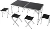 Relaxdays Campingtisch, 4 Sitzhocker, klappbar, Produktbild-Vorschau 1