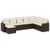 CLORIS 8-tlg. Garten-Sofagarnitur mit Kissen Braun Poly Produktbild-Vorschau 2