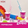 Barbie Becher 250ml – 8er Pack für Kindergeburtstag Produktbild-Vorschau 2