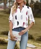 ASKSA Damen Bluse V-Ausschnitt Chiffon Drucken Oberteile Produktbild-Vorschau 2