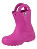 A single pink Crocs rain boot for kids is shown against a white background. Produktbild-Vorschau