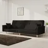 CLORIS Schlafsofa 2-Sitzer - mit 2 Kissen - Schwarz Stoff - Produktbild-Vorschau 1
