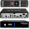 A product shot of a GigaBlue UHD Trio 4K PRO receiver and its remote control, presented in three stacked sections against a white background. Produktbild-Vorschau