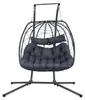 ALEOS. Doppel TWIN Rattan Geflecht Korb Hängesessel m Produktbild-Vorschau 7