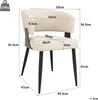A diagram of a chair with dimensions indicated by lines and text. Voir les images du produit