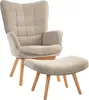 Fauteuil à oreilles HOMCOM avec repose-pieds, fauteuil Voir les images du produit 1