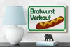 Holzschild Hinweis 18x12cm Bratwurst Verkauf Restaurant Produktbild-Vorschau 4