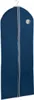 A dark blue garment bag with white trim and a clear window on a white background. Produktbild-Vorschau