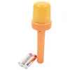 An orange blinking light with two batteries in front of it, on a white background. Produktbild-Vorschau