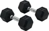HOMCOM Set di 2 manubri in gomma Manubrio fitness per sala Anteprima dell’immagine prodotto 1