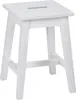 Hocker - H 45 cm - Weiß - Kiefernholz massiv Produktbild-Vorschau 1