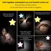 Collage of images showing a night light in use with babies, children, and elderly people, along with descriptive text in German. Produktbild-Vorschau